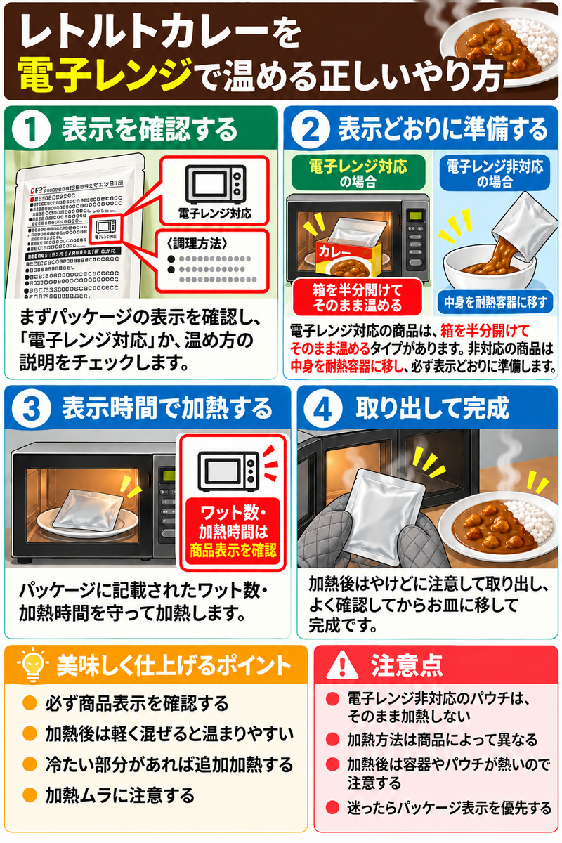 レトルトカレーを電子レンジで温める正しいやり方