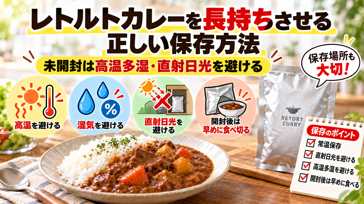 レトルトカレーを長持ちさせる正しい保存方法