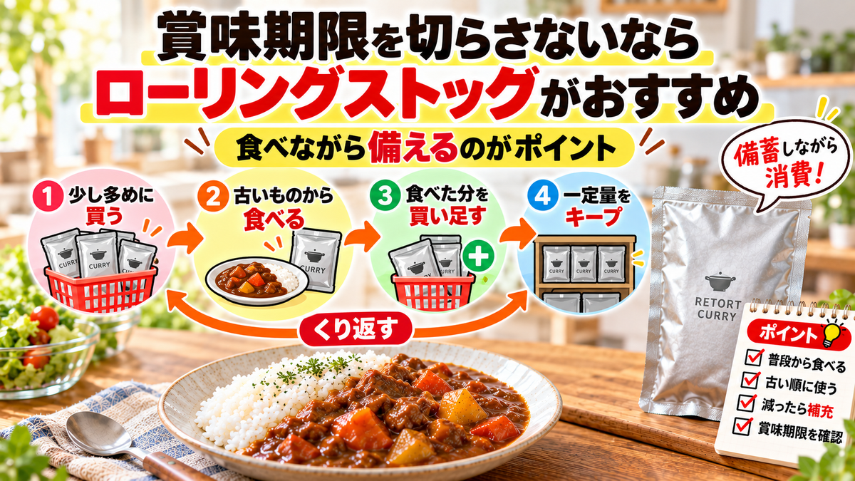 賞味期限を切らさないならローリングストックがおすすめ