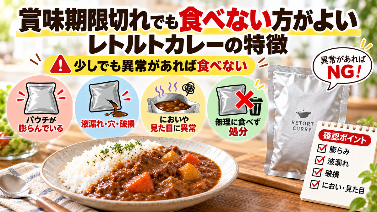 賞味期限切れでも食べない方がよいレトルトカレーの特徴