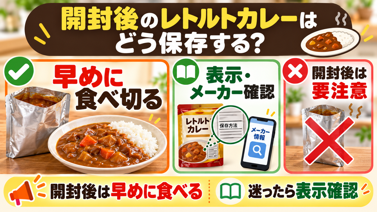 開封後のレトルトカレーはどう保存する？